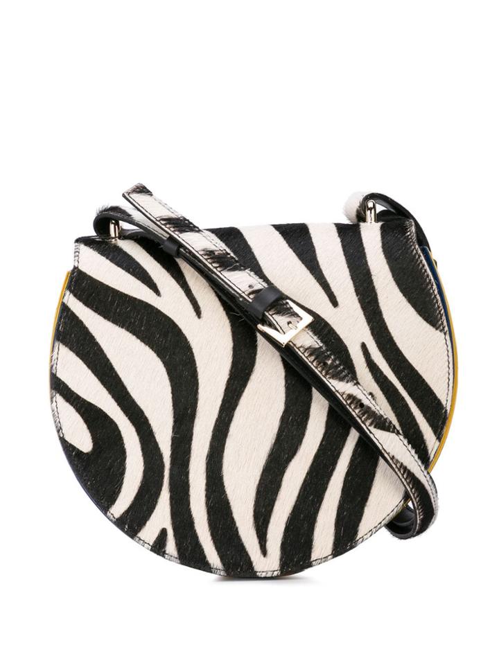 Sara Battaglia Zebra Print Cross Body Bag - Black