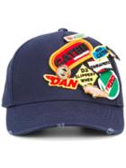 Dsquared2 Logo Patch Baseball Cap, Men's, Blue, Cotton
