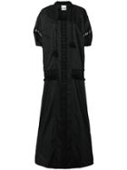 Si Jay Embroidered Flared Maxi Dress - Black