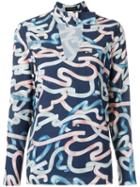 Olympiah - Printed Top - Women - Polyester - 38, Blue, Polyester