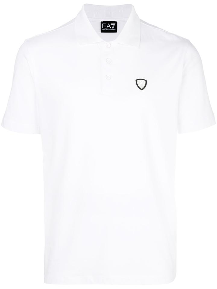 Ea7 Emporio Armani Logo Patch Polo Shirt - White
