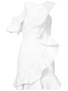 Self-portrait Ruffled Dress - White