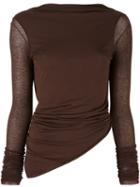 Rick Owens Lilies Asymmetric Sweater, Women's, Size: 42, Brown, Viscose/polyimide/cotton