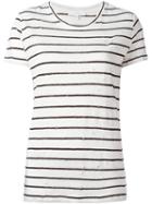 Iro Striped T-shirt, Women's, Size: M, White, Linen/flax