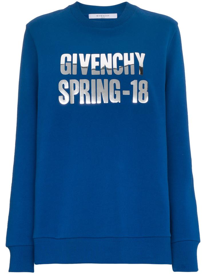 Givenchy Metallic Logo Sweater - Blue