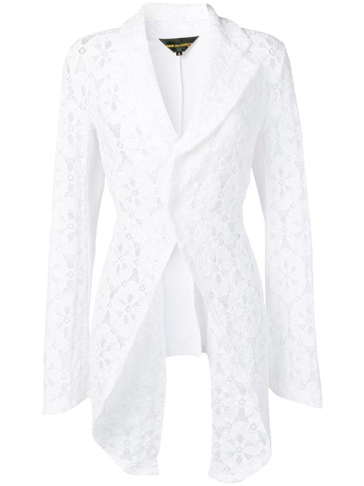 Comme Des Garçons Lace Tuxedo Jacket - White