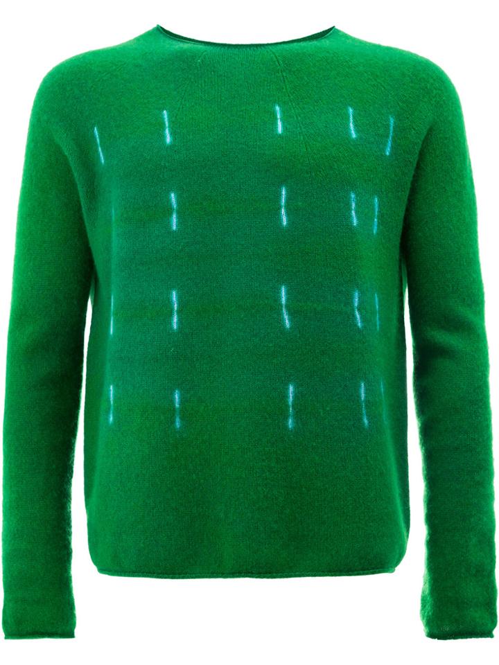 Suzusan Pattern Stitched Sweater - Green
