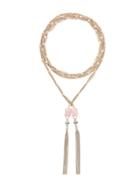 Iosselliani Elegua Rose Quartz Scarf Necklace - Metallic