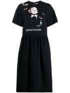 Valentino Gravitation-print Jersey Dress - Black