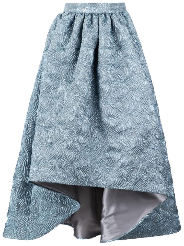 Christian Siriano Jacquard Effect Full Skirt, Women's, Size: 6, Blue, Polyamide/polyester/metallized Polyester