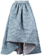 Christian Siriano Jacquard Effect Full Skirt, Women's, Size: 6, Blue, Polyamide/polyester/metallized Polyester