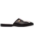 Gucci Ny Yankees Leather Slippers - Black