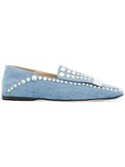Sergio Rossi Denim Studded Loafers - Blue