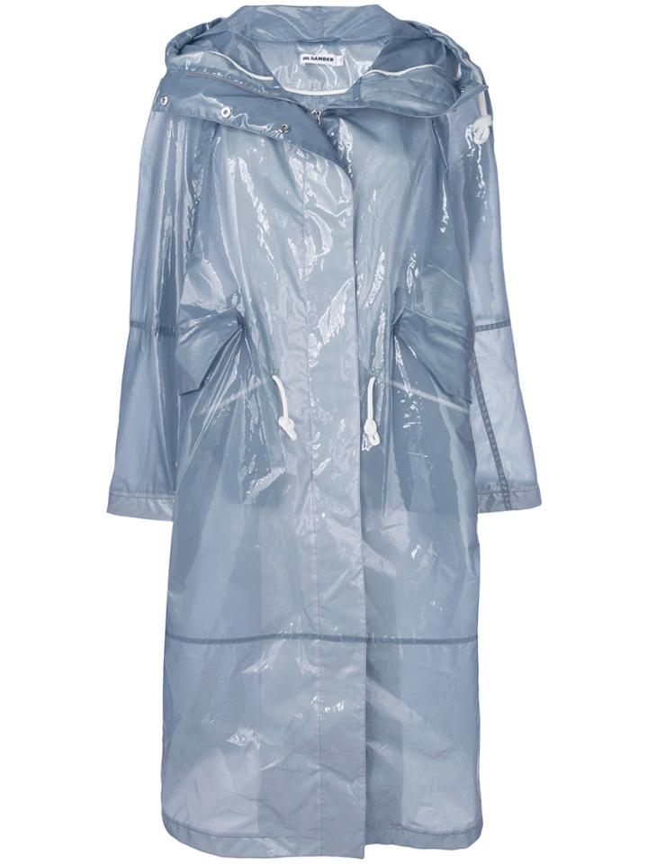 Jil Sander Plastic Effect Raincoar - Blue