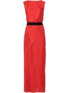Ann Demeulemeester Deep V Back Dress, Women's, Size: 38, Red, Viscose