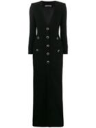 Alessandra Rich Long V-neck Dress - Black