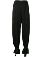 Maison Flaneur Elasticated Tapered Trousers - Black