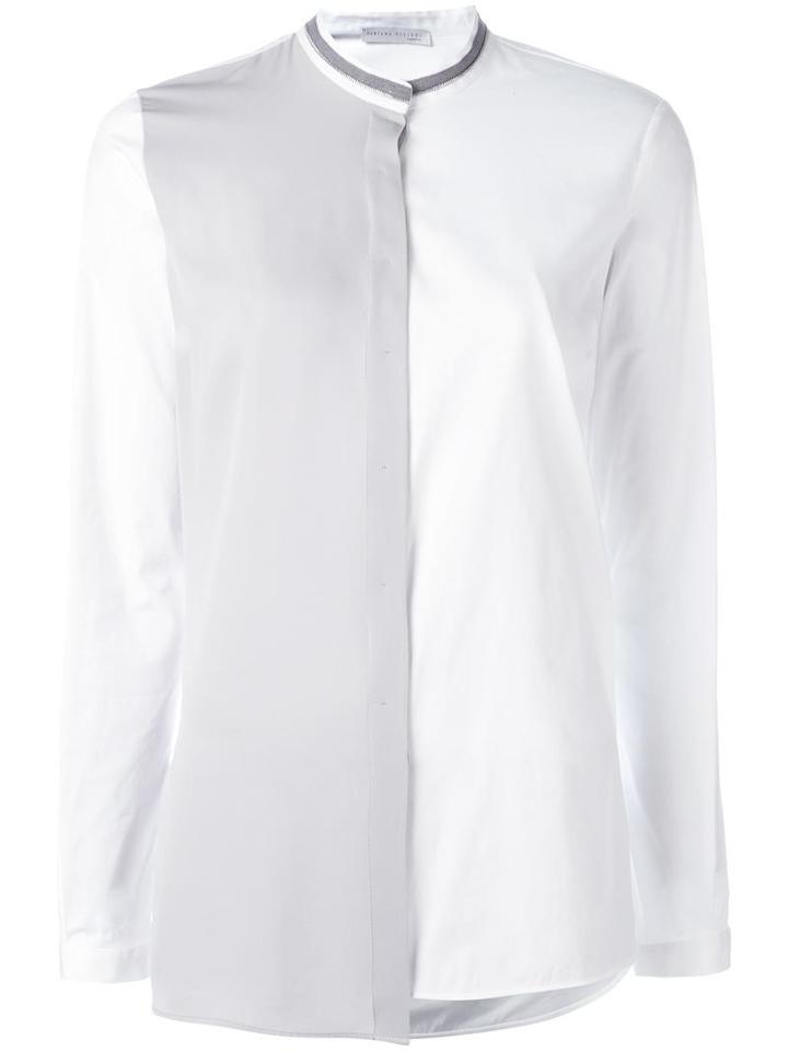 Fabiana Filippi Colour Block Shirt, Women's, Size: 40, White, Cotton/polyamide/spandex/elastane/wool