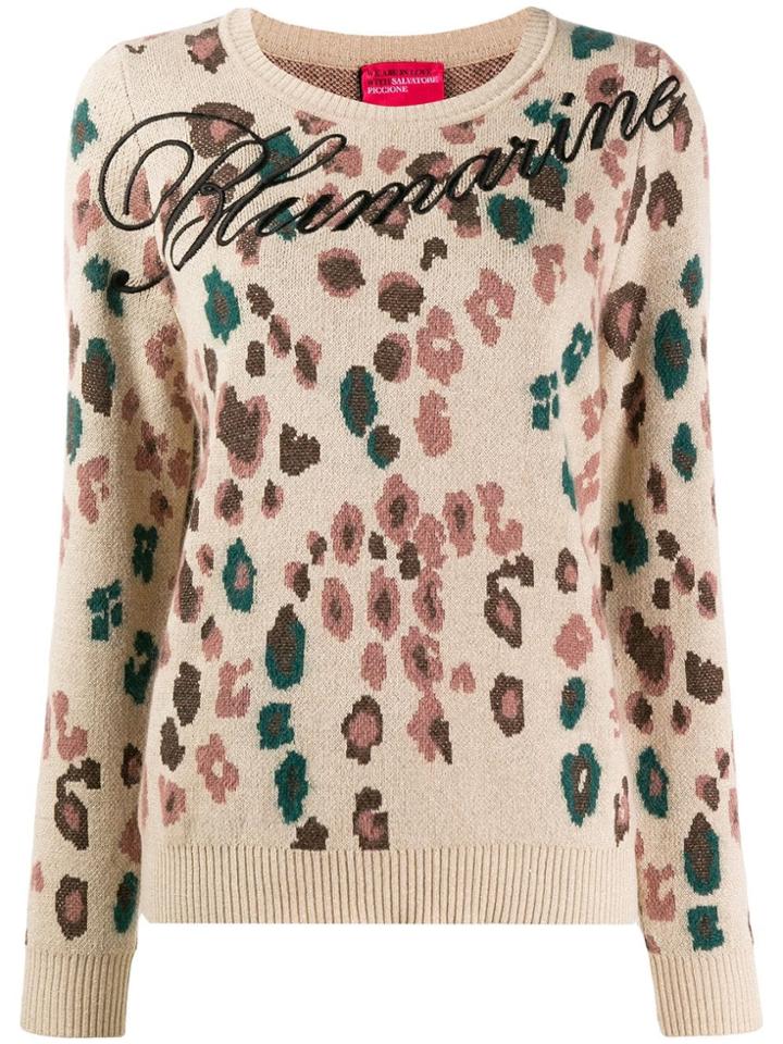 Blumarine Floral Logo Jumper - Brown