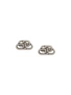 Balenciaga Monogram Stud Earrings - Metallic