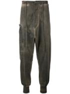 Lost & Found Rooms Overdyed Drop Crotch Joggers - Brown