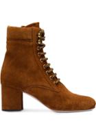 Miu Miu Lace-up Ankle Boots - Brown