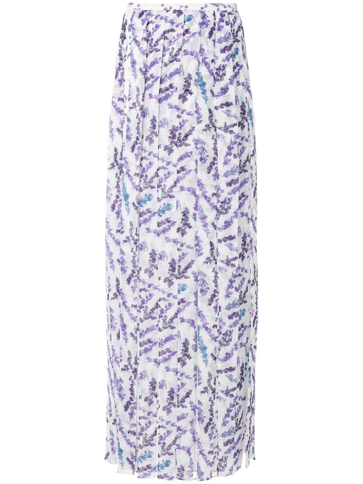 Max Mara Printed Long Skirt - Pink & Purple