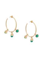 Aurelie Bidermann Green Beaded Tulip Hoops - Metallic