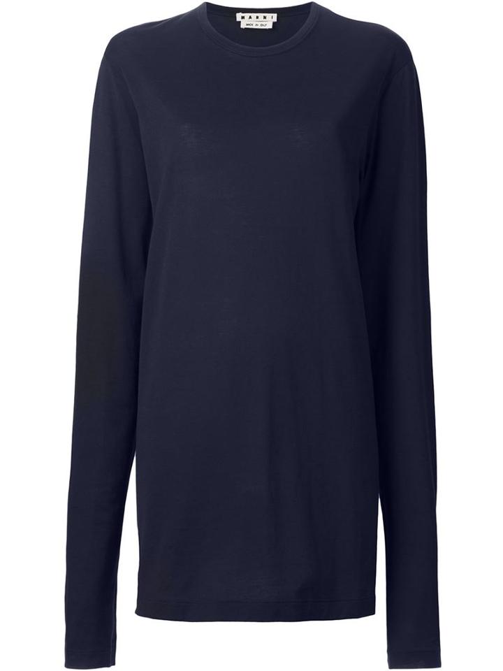 Marni Longsleeved T-shirt, Men's, Size: 48, Blue, Cotton