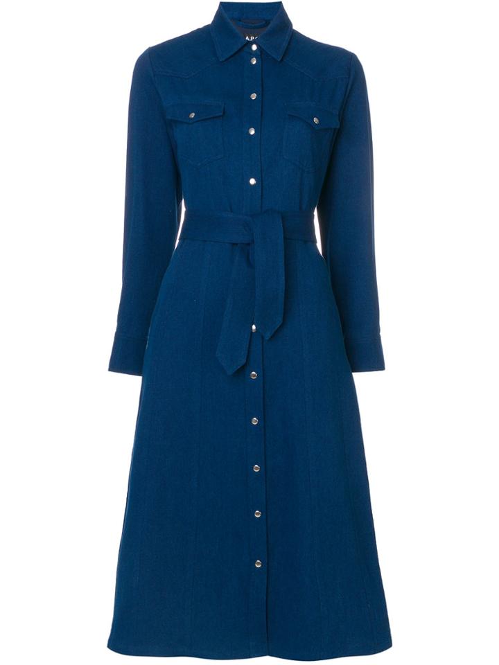 A.p.c. Denim Shirt Dress - Blue