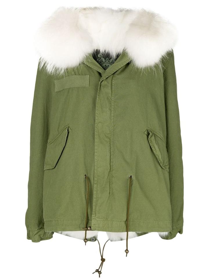 Mr & Mrs Italy Fur Hood Short Parka Coat - Green