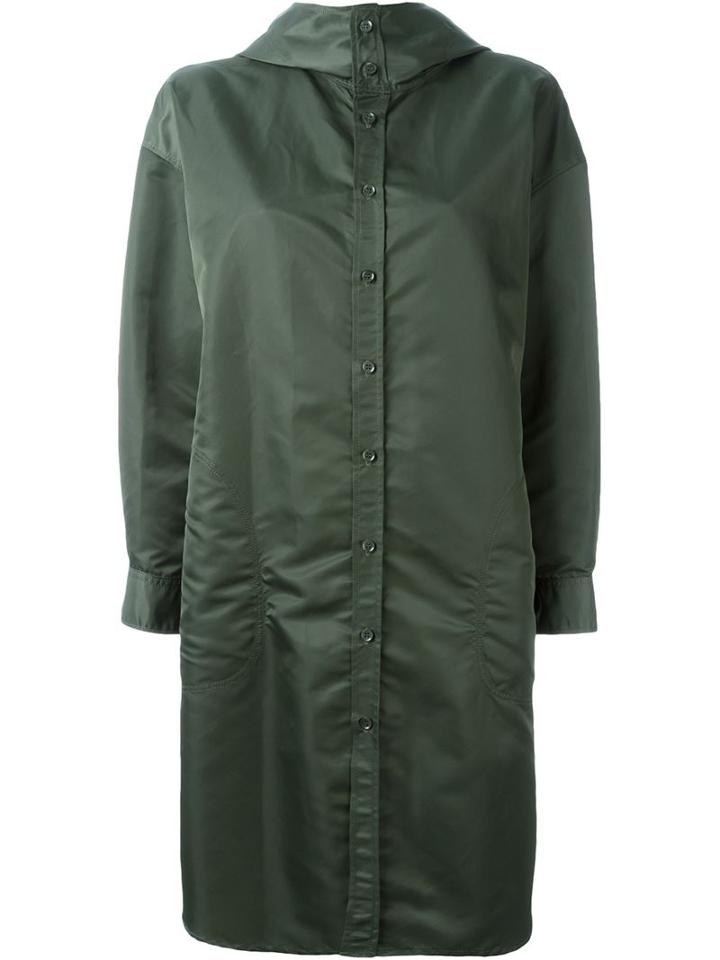 Yohji Yamamoto Single Breasted Coat, Women's, Size: 2, Green, Nylon