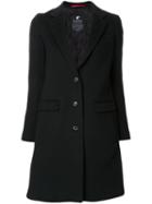 Loveless Flap Pockets Mid Coat, Women's, Size: 34, Black, Nylon/lambs Wool