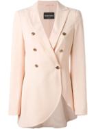 Emporio Armani Side Slit Jacket, Women's, Size: 44, Pink/purple, Acetate/silk/polyester