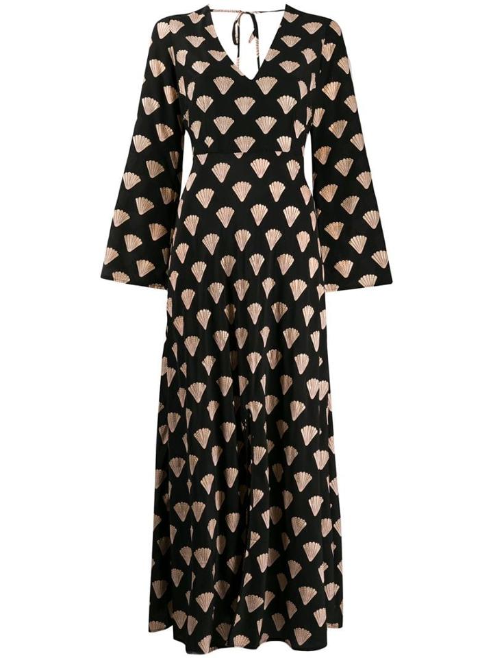 Rixo Shell Print Nora Dress - Black