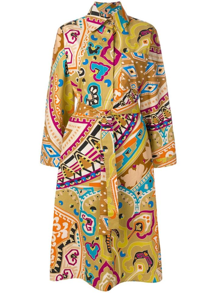 Etro Aztec Print Shirt Dress - Brown