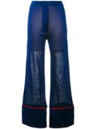 Laneus - Piped Leg Trousers - Women - Viscose - 44, Blue, Viscose