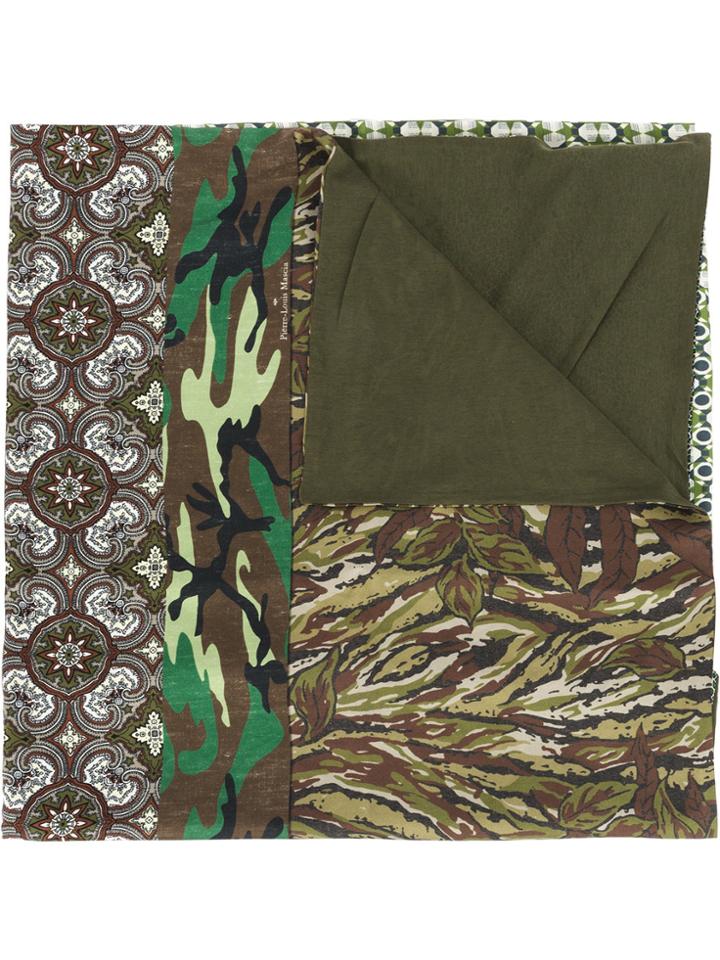 Pierre-louis Mascia Patch-work Woven Scarf - Green