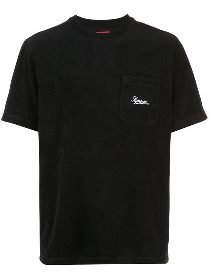 Supreme Terry Pocket Logo T-shirt - Black