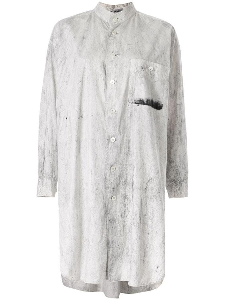 Issey Miyake Pre-owned Marble Effect Shirt Dress - White