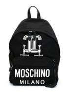 Moschino Construction Backpack, Black, Cotton/polyamide/polyurethane