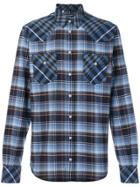 Dolce & Gabbana Check Panel Shirt - Blue