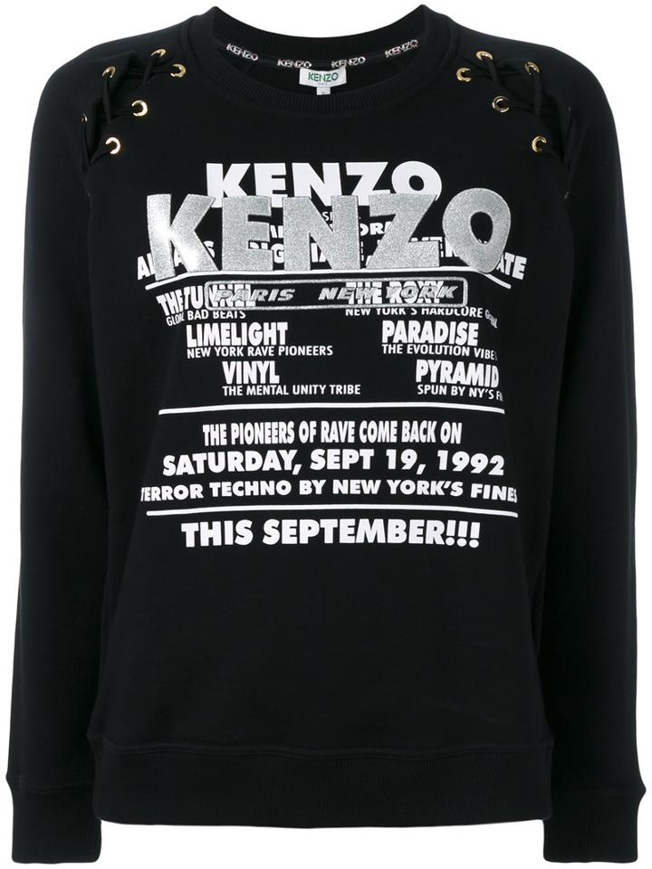 Kenzo - Slogan Print Sweatshirt - Women - Cotton - S, Women's, Black, Cotton