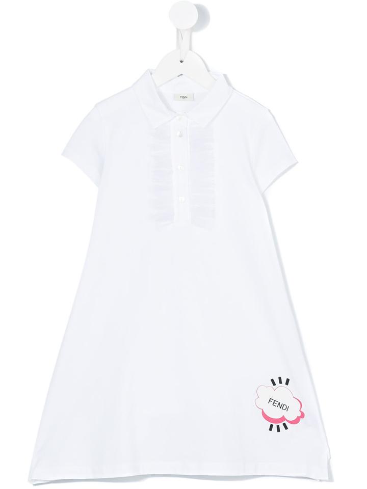 Fendi Kids - Polo Dress - Kids - Cotton/polyamide/spandex/elastane - 12 Yrs, White