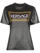 Versace Coated Logo Print T-shirt - A1008 Black