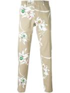 Valentino Orchid Print Straight Leg Trousers, Men's, Size: 52, Nude/neutrals, Cotton
