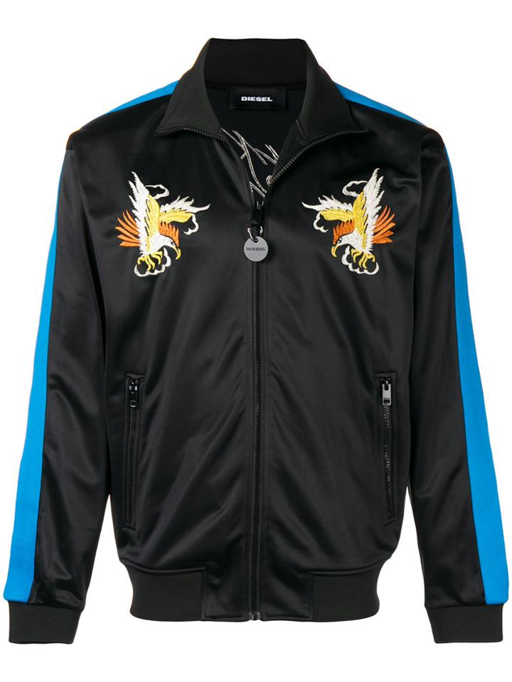 Diesel Embroidered Sports Jacket - Black