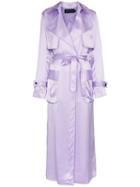 Michael Lo Sordo Belted Silk Trench Coat - Pink