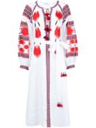 Vita Kin Embroidered Maxi Dress, Women's, Size: Xs, White, Linen/flax
