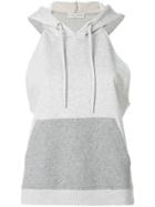 Each X Other Text Print Sleeveless Hoodie - Grey